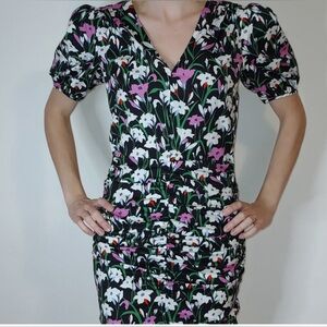 NWT Veronica Beard Janis Dress Black Multi Floral NEW with tags Size 10